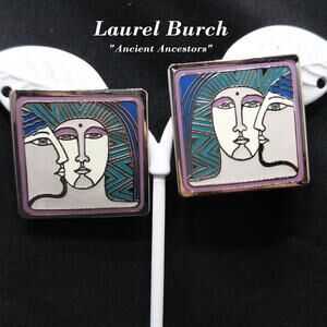 Laurel Burch Ancient Ancestors Earrings Art of Human Being Enamel 1980s